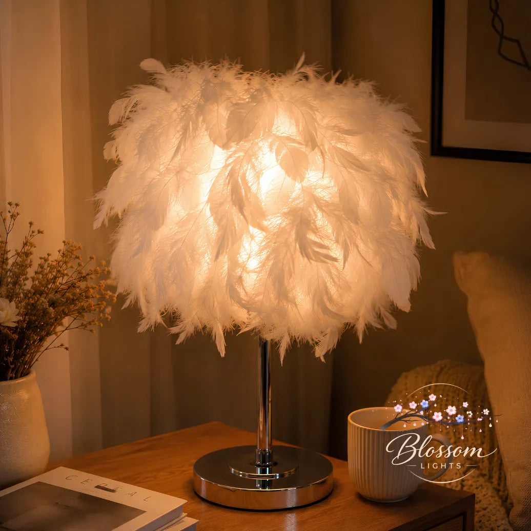 Velvet Feather Lamp